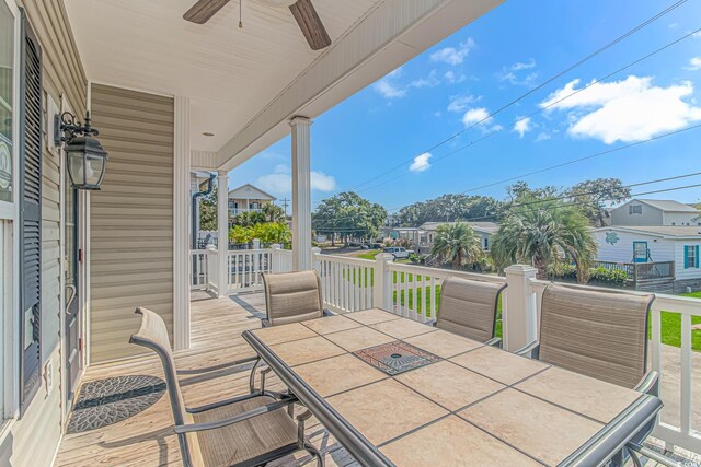 6001-MH32A S Kings Hwy, Myrtle Beach, SC 29575 - wooden deck featuring ceiling fan