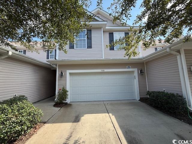 exterior space featuring a garage