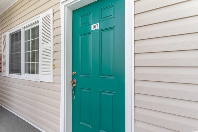 view of doorway to property