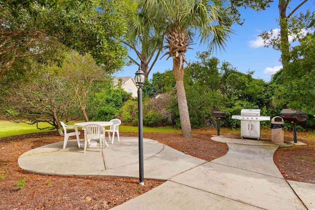 view of patio with area for grilling