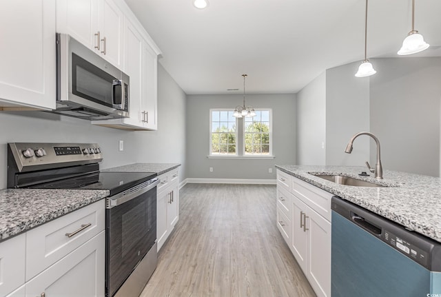 kitchen with white cabinets, sink, and appliances with stainless steel finishes