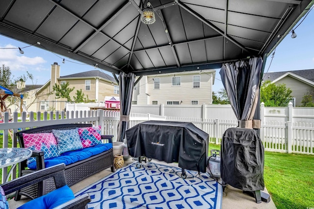 view of patio with a gazebo