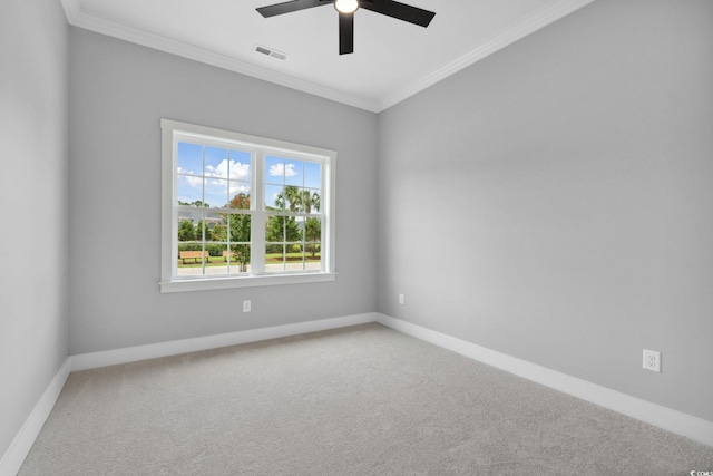 309 Waterfall Cir, Little River, SC 29566 - carpeted spare room with ceiling fan, crown molding, and baseboards