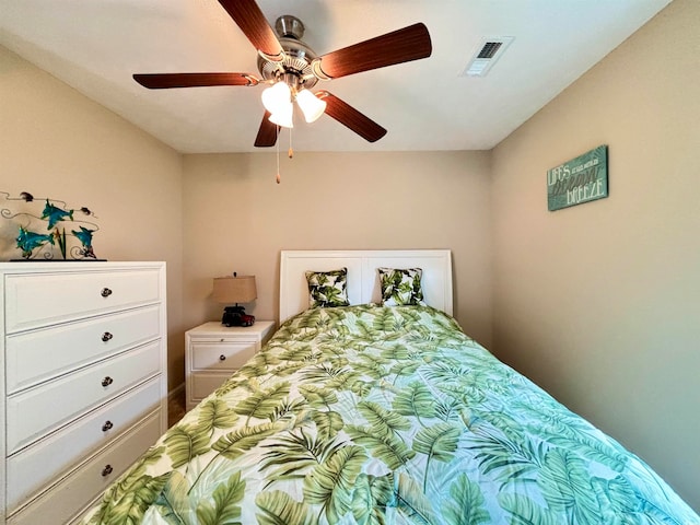 bedroom featuring ceiling fan