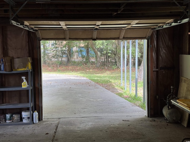 view of garage