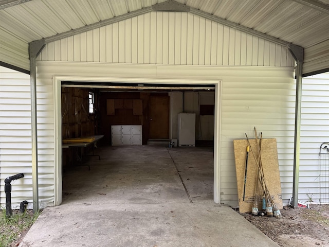 view of garage