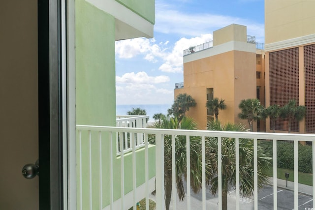 balcony with a water view