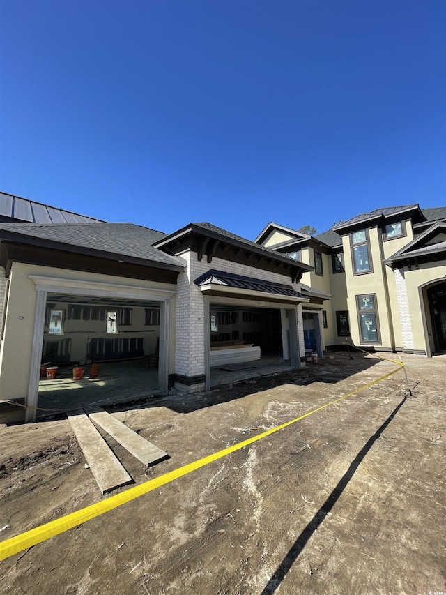 view of building exterior with a garage