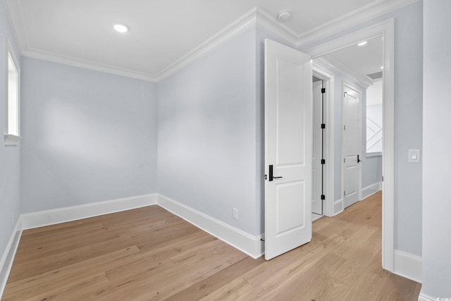 372 Chamberlin Rd, Myrtle Beach, SC 29588 - spare room featuring light wood-style flooring, ornamental molding, and recessed lighting