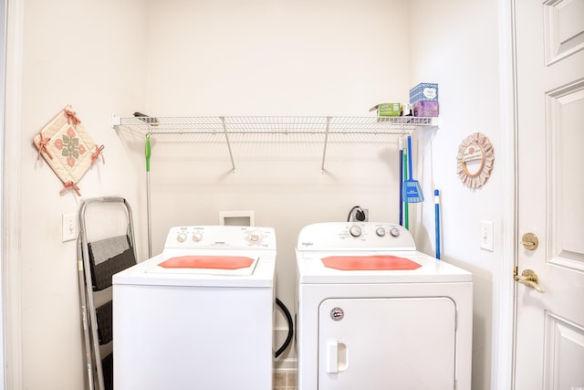 laundry area featuring washer and dryer