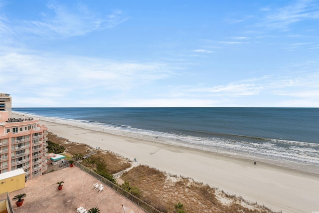 view of water feature featuring a view of the beach