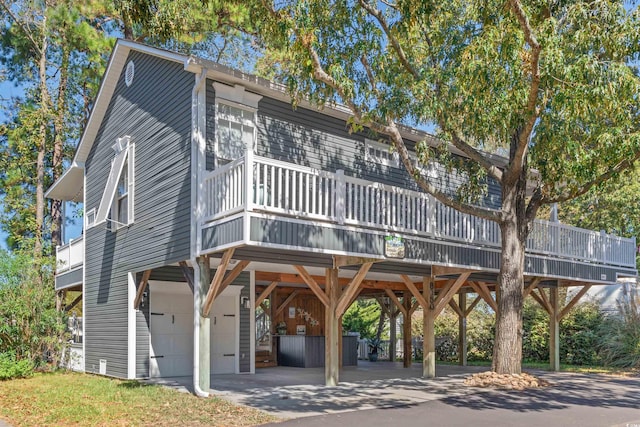 exterior space featuring a garage