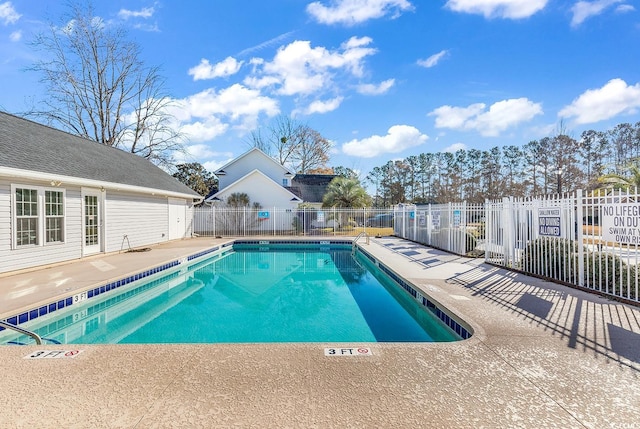 view of pool featuring a patio area