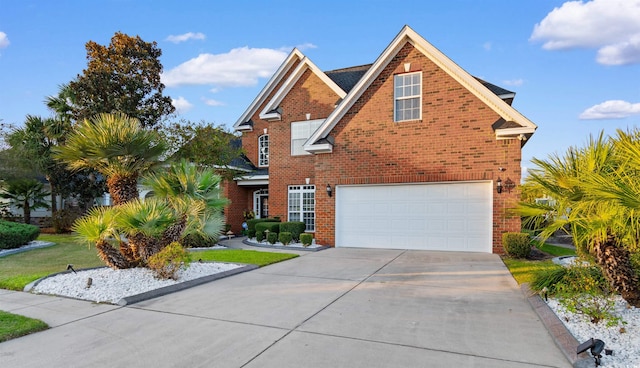 view of front property with a garage