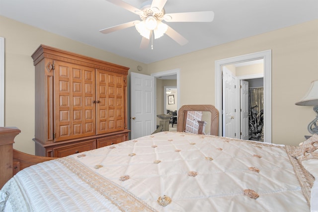 bedroom with ceiling fan