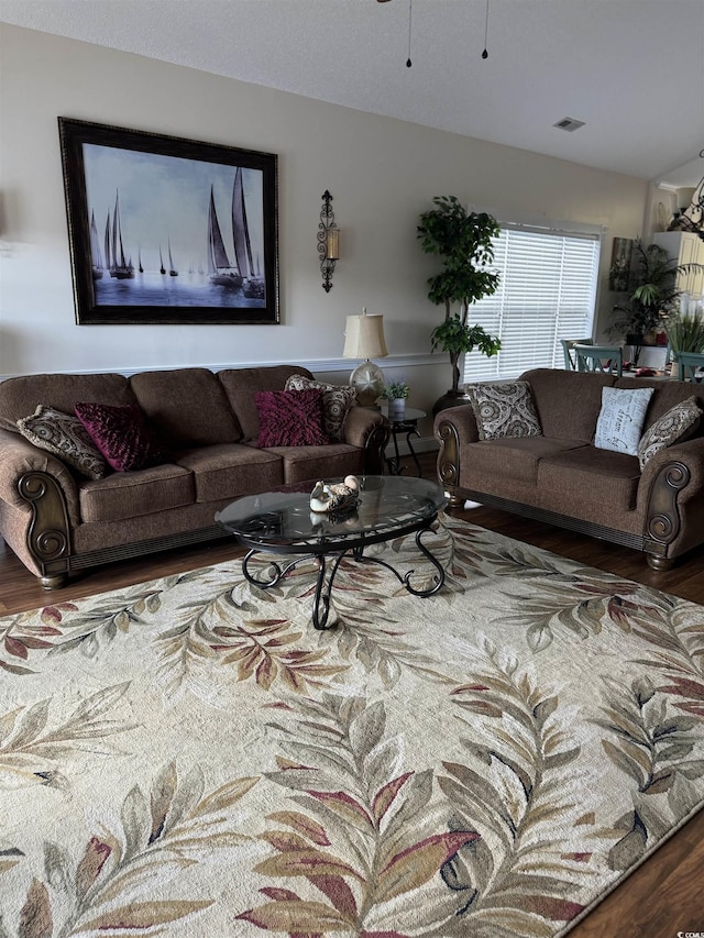 1538 Lanterns Rest Rd Unit 303, Myrtle Beach, SC 29579 - living area with wood finished floors and ceiling fan