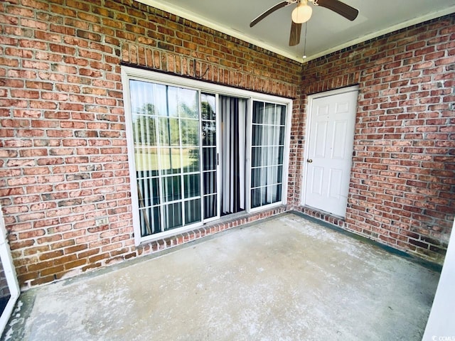 view of patio / terrace with ceiling fan