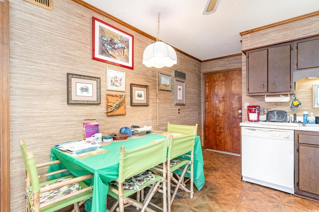 1582 S Waccamaw Dr Unit 60, Garden City Beach, SC 29576 - dining space with ornamental molding