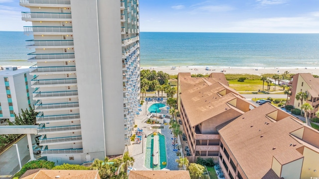 property view of water featuring a view of the beach