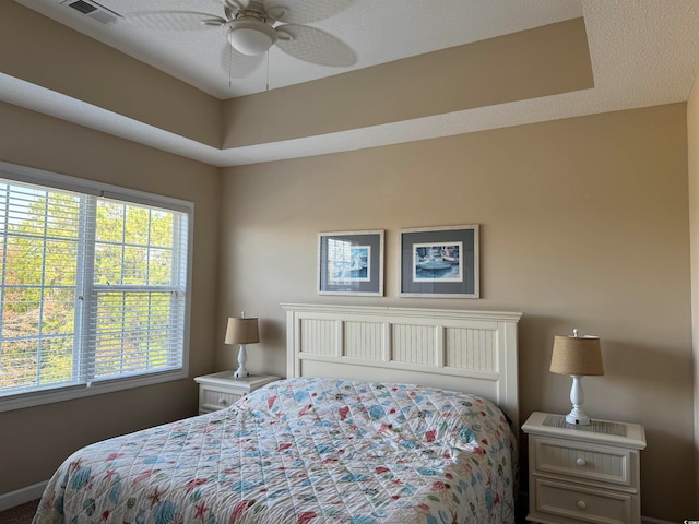 bedroom featuring ceiling fan