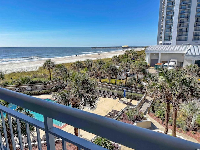 water view featuring a beach view