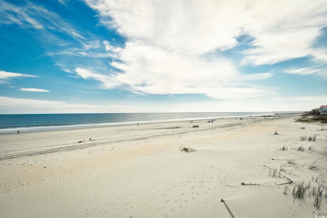 property view of water with a beach view