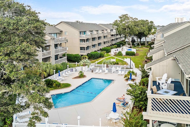 view of pool featuring a patio area