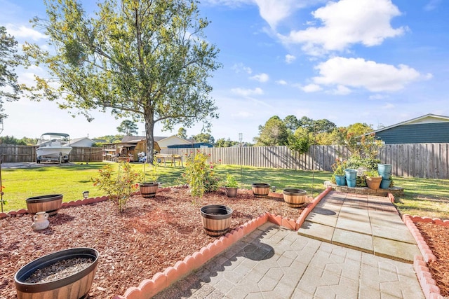 view of yard with a patio area