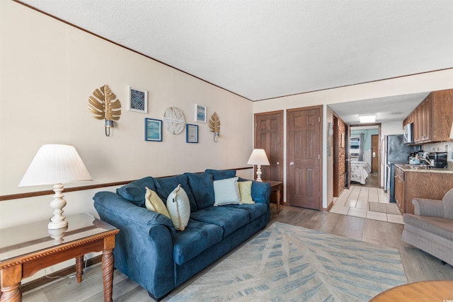 200 76th Ave N Unit 1106, Myrtle Beach, SC 29572 - living area with light wood-style flooring and a textured ceiling