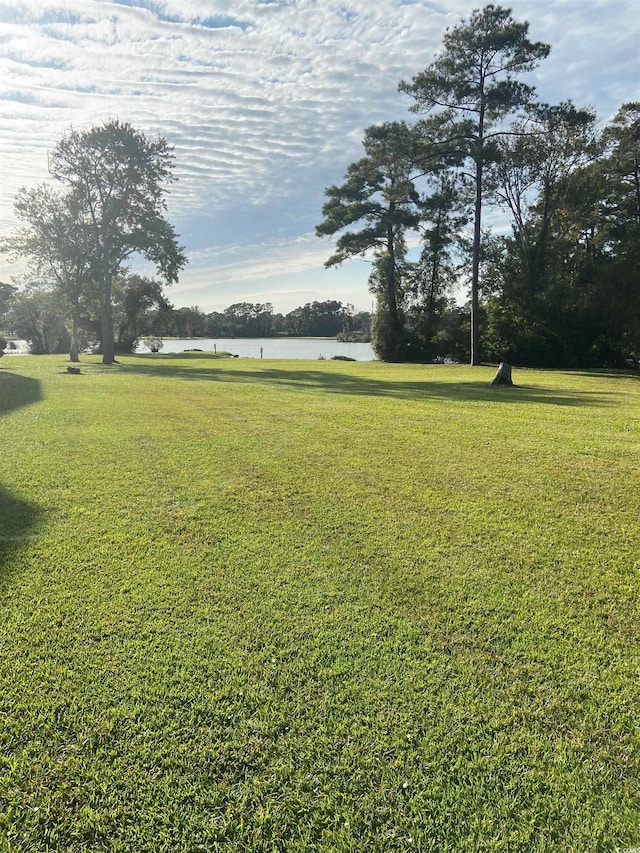 view of yard featuring a water view