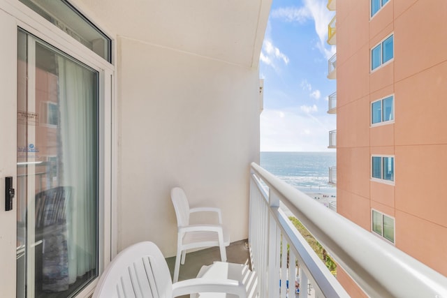 balcony with a water view