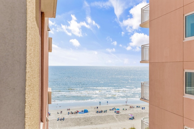 water view featuring a beach view