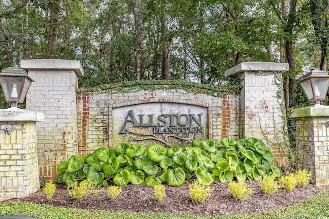 view of community sign