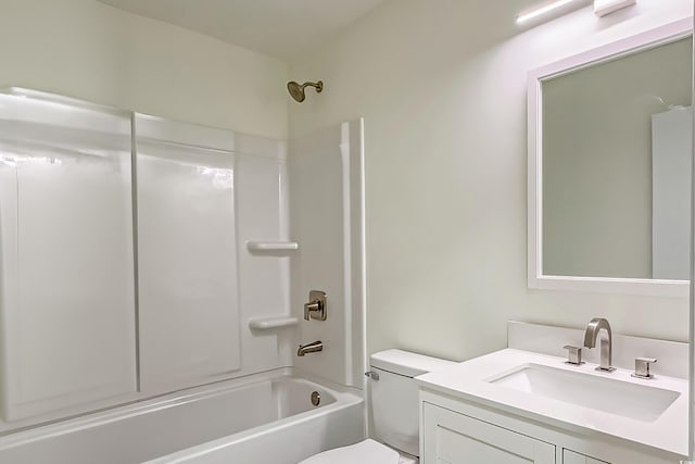 full bathroom featuring vanity, toilet, and shower / bath combination