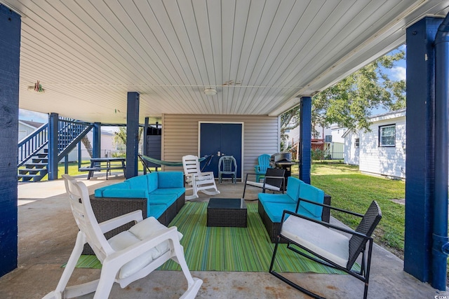 view of patio featuring outdoor lounge area