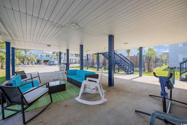 view of patio / terrace featuring an outdoor living space