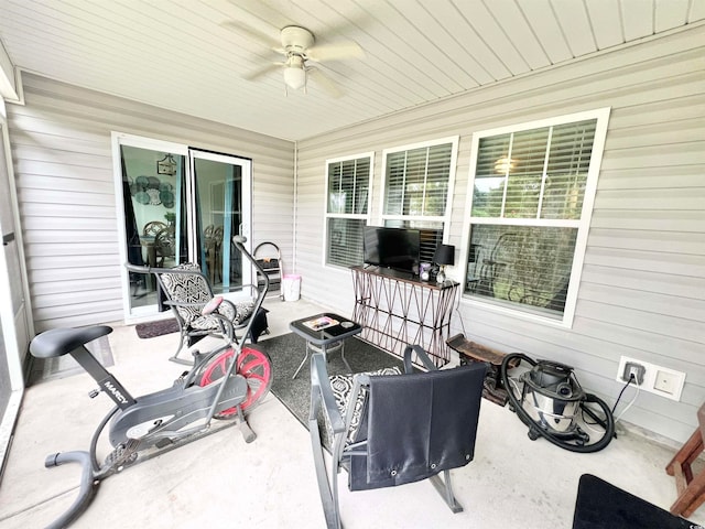 view of patio with ceiling fan