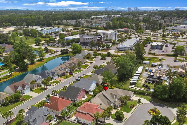 1002 Summers Pl, North Myrtle Beach, SC 29582 - aerial view with a residential view and a water view