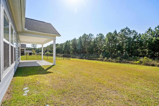 view of yard with a patio area