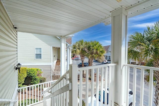 balcony featuring a porch