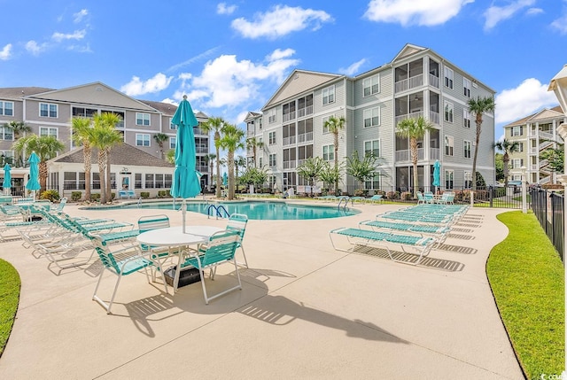 view of pool with a patio area