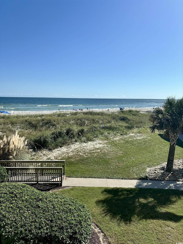 view of water feature featuring a view of the beach