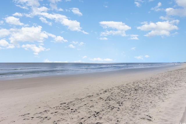 property view of water with a beach view