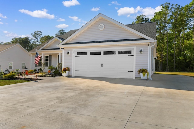 view of front of house with a garage