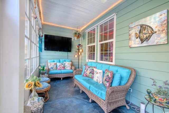 view of patio featuring a porch