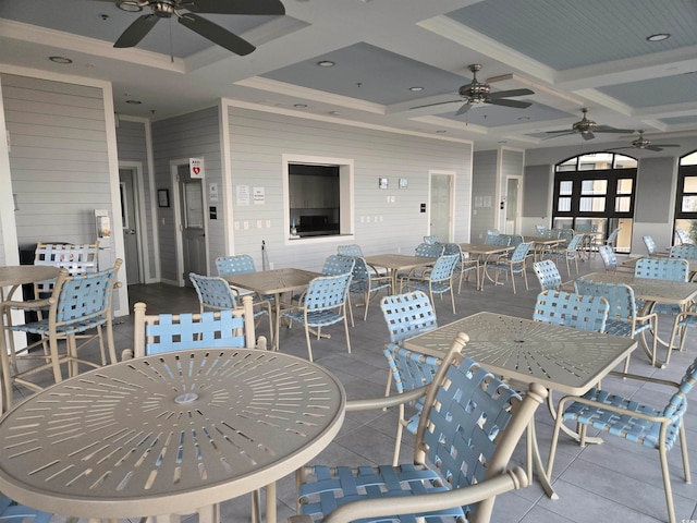 view of patio / terrace featuring ceiling fan