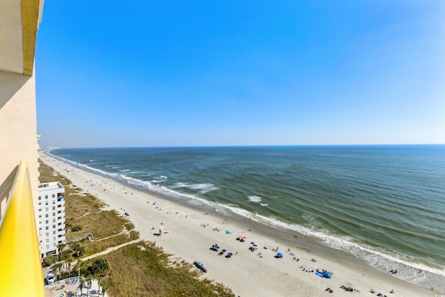 water view with a view of the beach