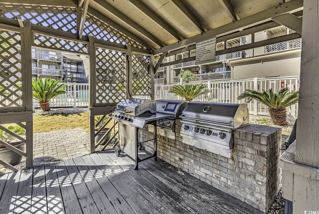 9621 Shore Dr Unit G219, Myrtle Beach, SC 29572 - wooden terrace featuring area for grilling