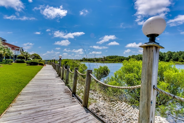 4641 Lightkeepers Way Unit 3-D, Little River, SC 29566 - dock featuring a water view and a yard