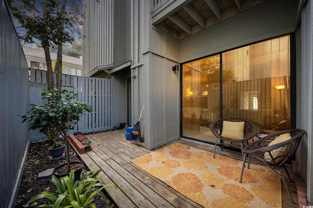 view of patio / terrace featuring a wooden deck